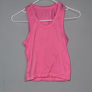 Pink Ribbed Tank Top